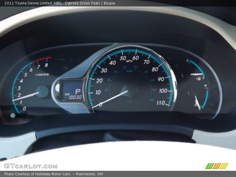 Cypress Green Pearl / Bisque 2011 Toyota Sienna Limited AWD