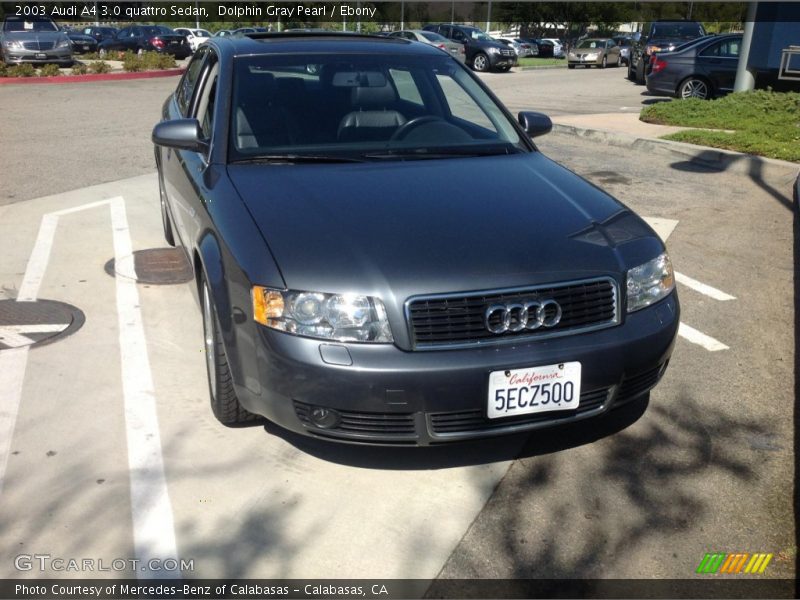 Dolphin Gray Pearl / Ebony 2003 Audi A4 3.0 quattro Sedan