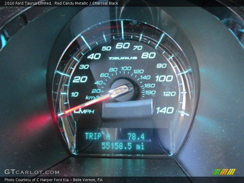 Red Candy Metallic / Charcoal Black 2010 Ford Taurus Limited