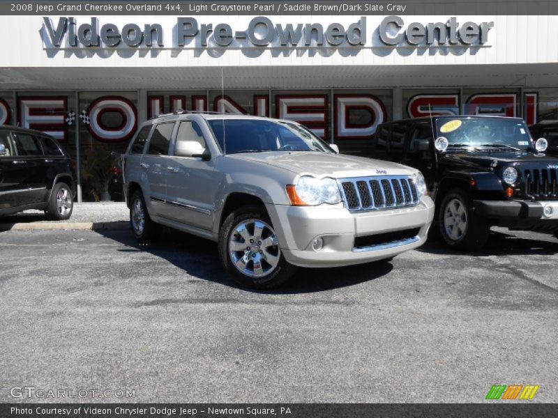 Light Graystone Pearl / Saddle Brown/Dark Slate Gray 2008 Jeep Grand Cherokee Overland 4x4