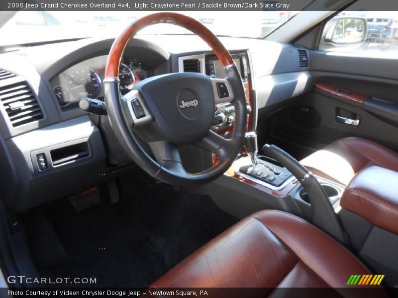 Light Graystone Pearl / Saddle Brown/Dark Slate Gray 2008 Jeep Grand Cherokee Overland 4x4