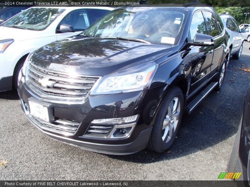 Black Granite Metallic / Ebony/Mojave 2014 Chevrolet Traverse LTZ AWD