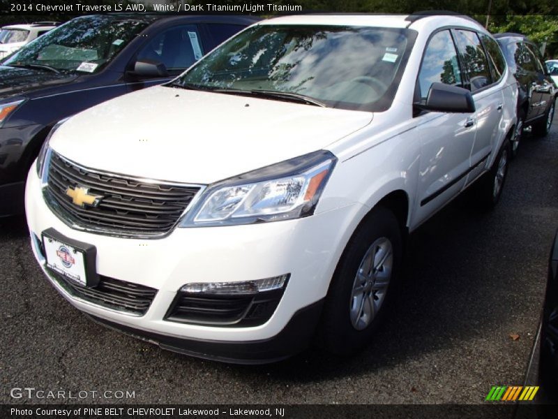 White / Dark Titanium/Light Titanium 2014 Chevrolet Traverse LS AWD