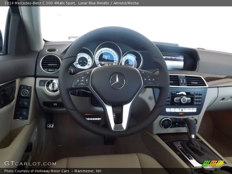 Lunar Blue Metallic / Almond/Mocha 2014 Mercedes-Benz C 300 4Matic Sport