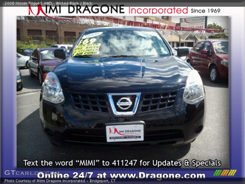 Wicked Black / Black 2008 Nissan Rogue S AWD