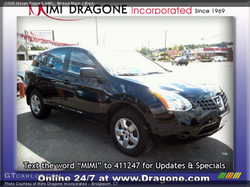 Wicked Black / Black 2008 Nissan Rogue S AWD