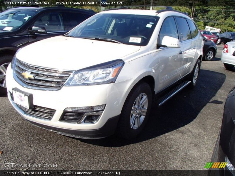White Diamond Tricoat / Ebony/Mojave 2014 Chevrolet Traverse LT