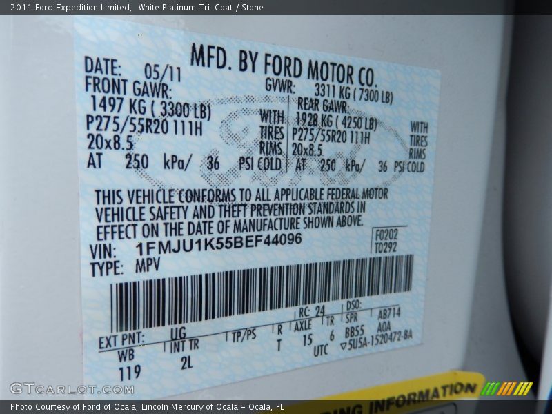 White Platinum Tri-Coat / Stone 2011 Ford Expedition Limited