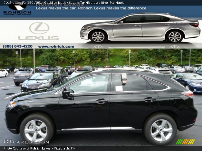 Obsidian Black / Saddle Tan/Espresso Birds Eye Maple 2013 Lexus RX 350 AWD