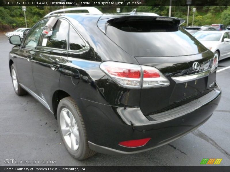 Obsidian Black / Saddle Tan/Espresso Birds Eye Maple 2013 Lexus RX 350 AWD