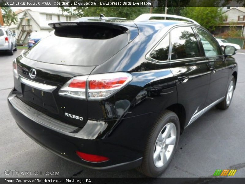 Obsidian Black / Saddle Tan/Espresso Birds Eye Maple 2013 Lexus RX 350 AWD