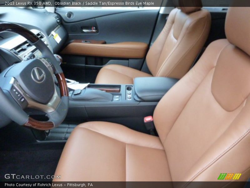 Obsidian Black / Saddle Tan/Espresso Birds Eye Maple 2013 Lexus RX 350 AWD