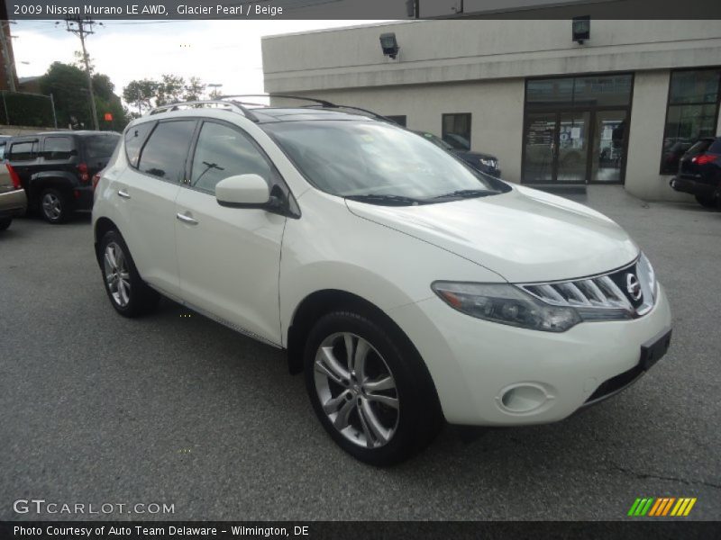 Glacier Pearl / Beige 2009 Nissan Murano LE AWD
