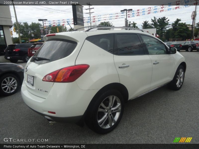 Glacier Pearl / Beige 2009 Nissan Murano LE AWD