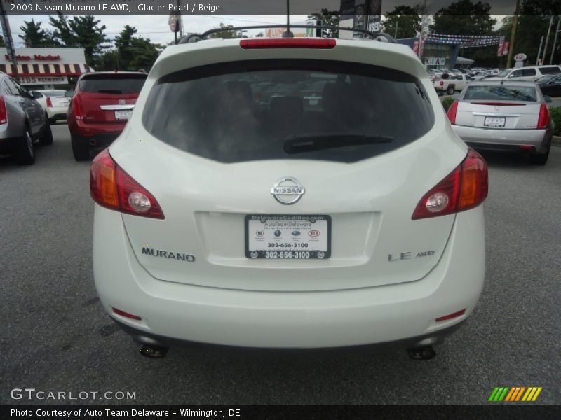 Glacier Pearl / Beige 2009 Nissan Murano LE AWD