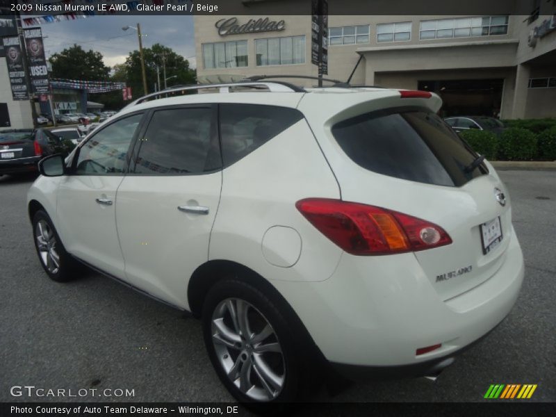 Glacier Pearl / Beige 2009 Nissan Murano LE AWD