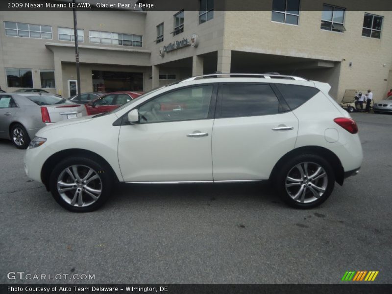Glacier Pearl / Beige 2009 Nissan Murano LE AWD