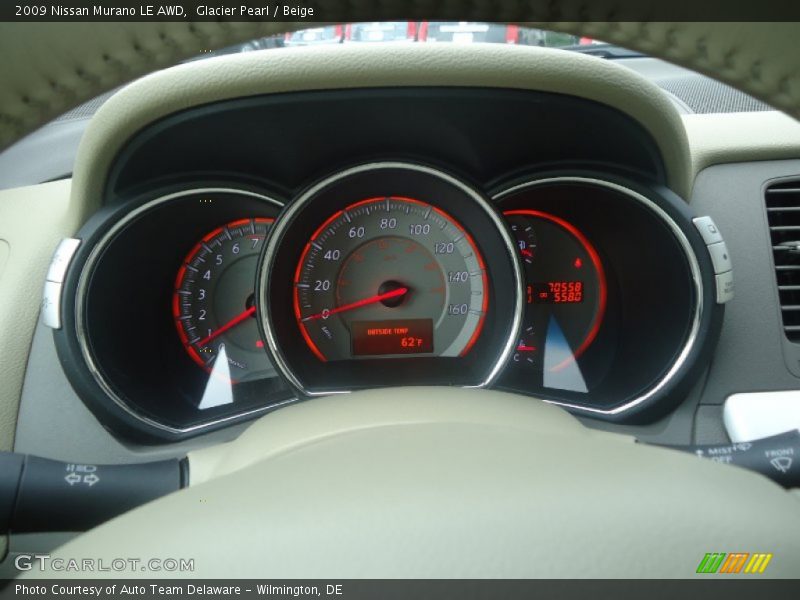 Glacier Pearl / Beige 2009 Nissan Murano LE AWD
