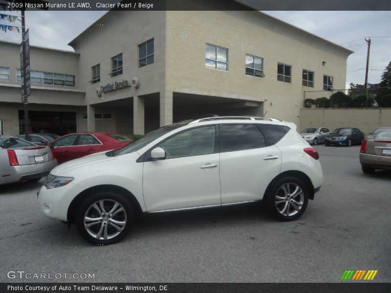 Glacier Pearl / Beige 2009 Nissan Murano LE AWD