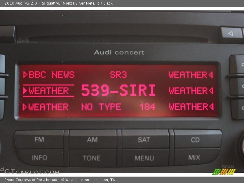 Monza Silver Metallic / Black 2010 Audi A3 2.0 TFSI quattro
