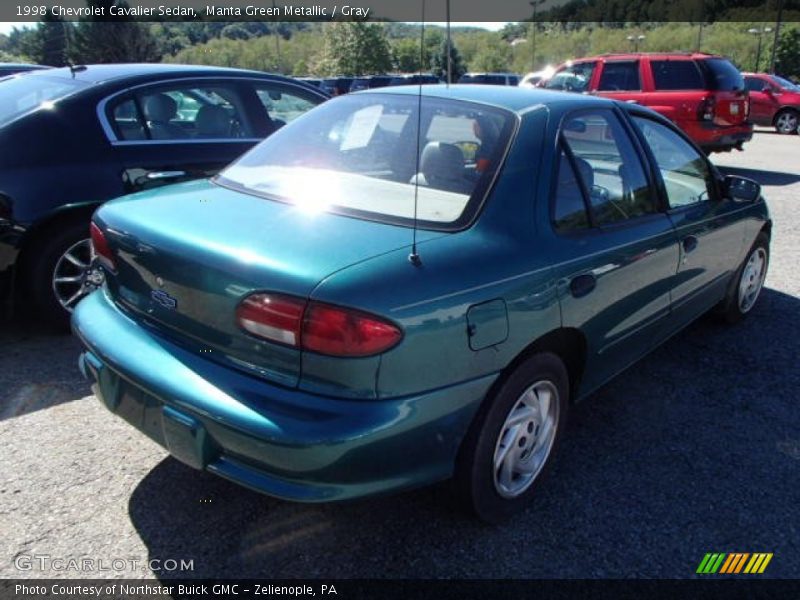 Manta Green Metallic / Gray 1998 Chevrolet Cavalier Sedan