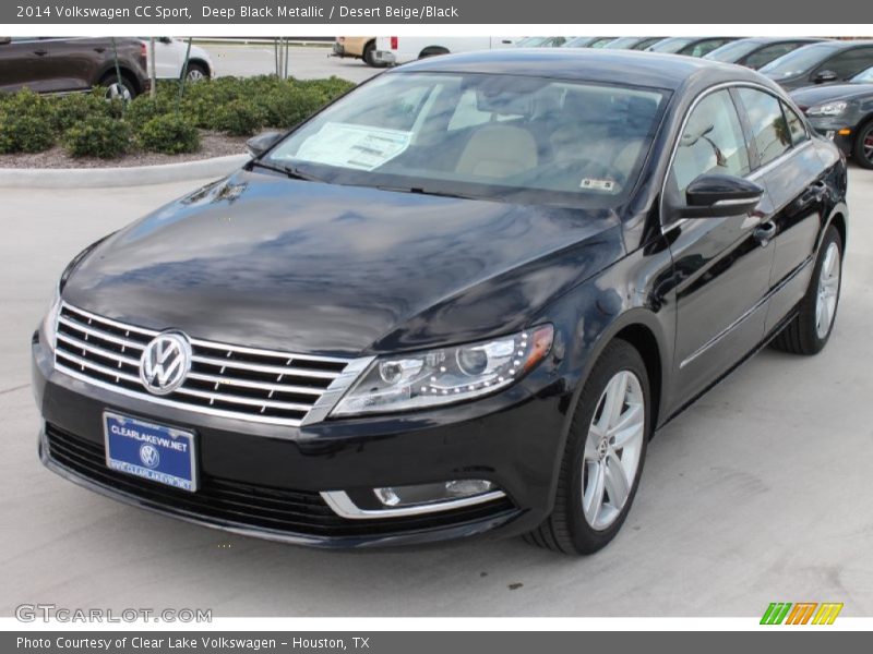 Deep Black Metallic / Desert Beige/Black 2014 Volkswagen CC Sport
