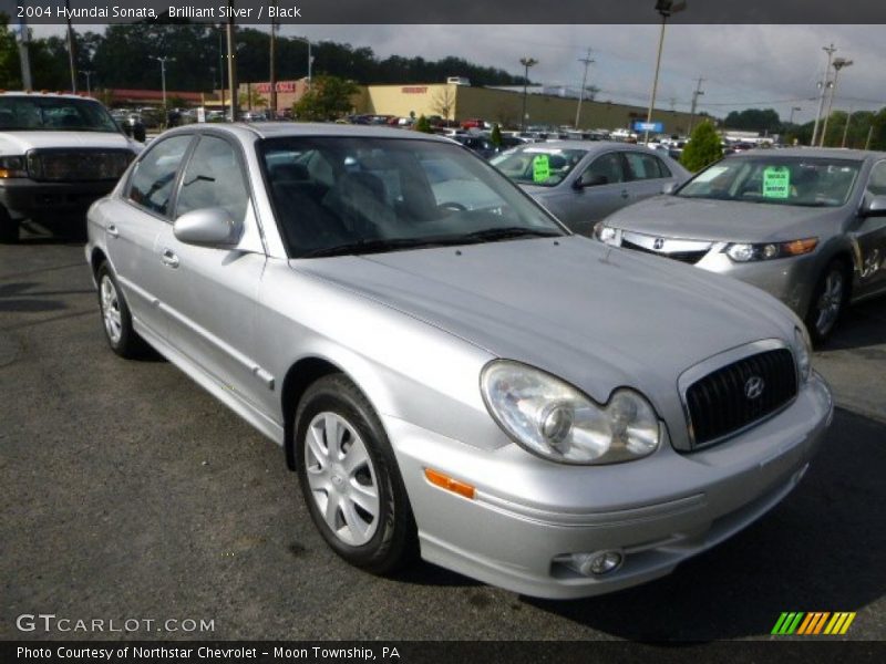 Brilliant Silver / Black 2004 Hyundai Sonata