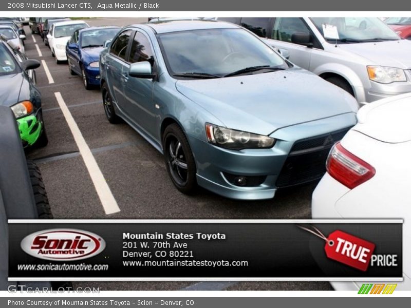 Aqua Metallic / Black 2008 Mitsubishi Lancer GTS