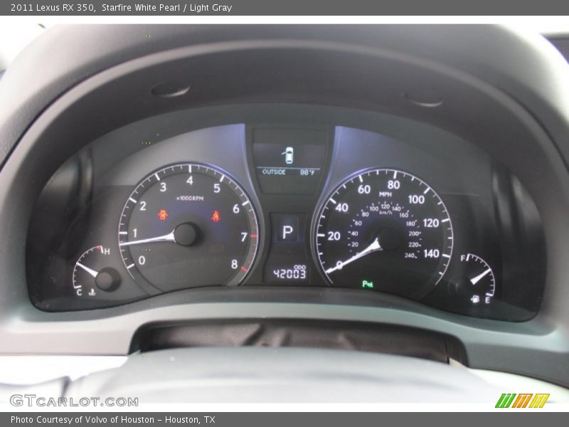 Starfire White Pearl / Light Gray 2011 Lexus RX 350