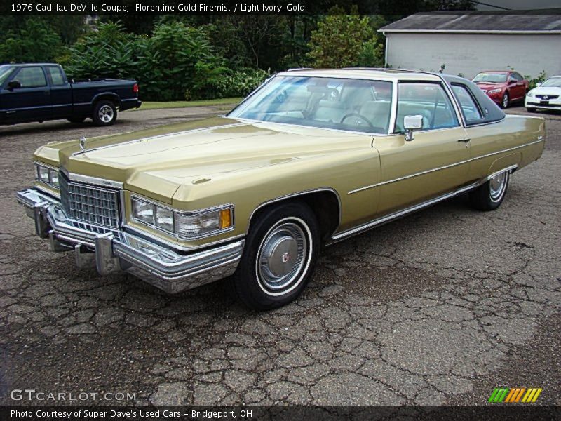 Florentine Gold Firemist / Light Ivory-Gold 1976 Cadillac DeVille Coupe