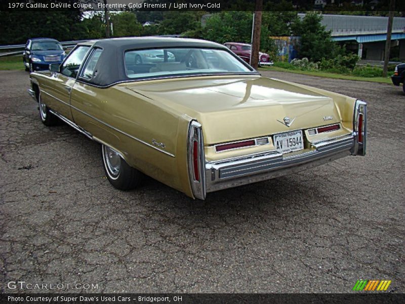 Florentine Gold Firemist / Light Ivory-Gold 1976 Cadillac DeVille Coupe