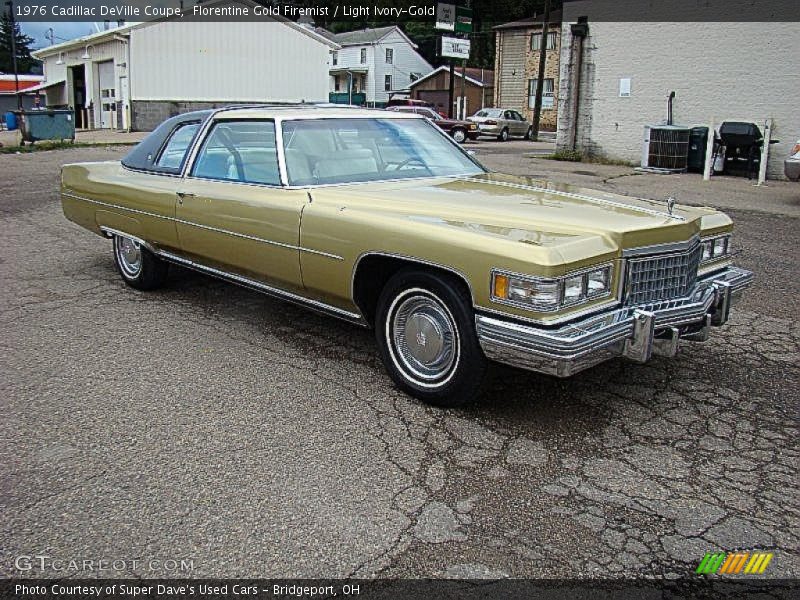 Florentine Gold Firemist / Light Ivory-Gold 1976 Cadillac DeVille Coupe
