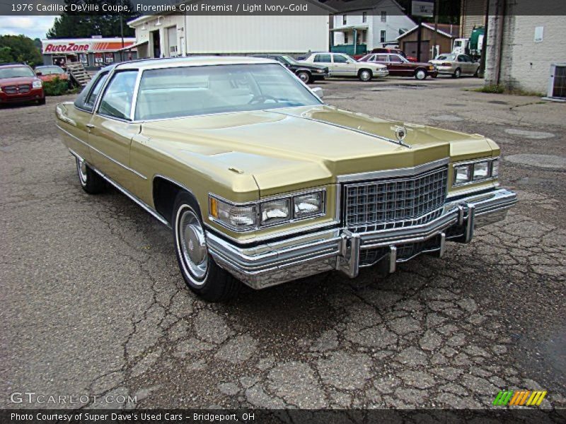 Florentine Gold Firemist / Light Ivory-Gold 1976 Cadillac DeVille Coupe