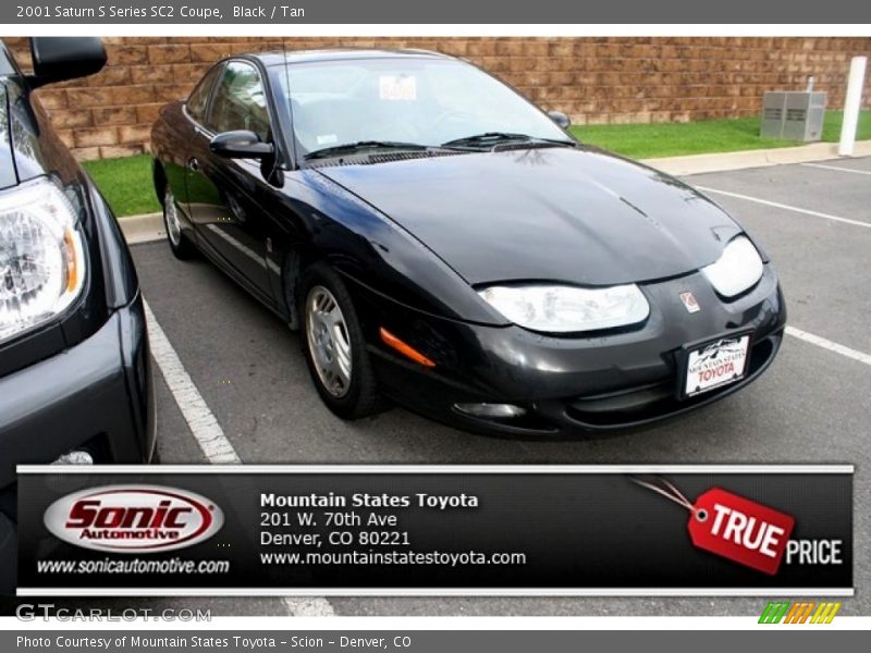 Black / Tan 2001 Saturn S Series SC2 Coupe