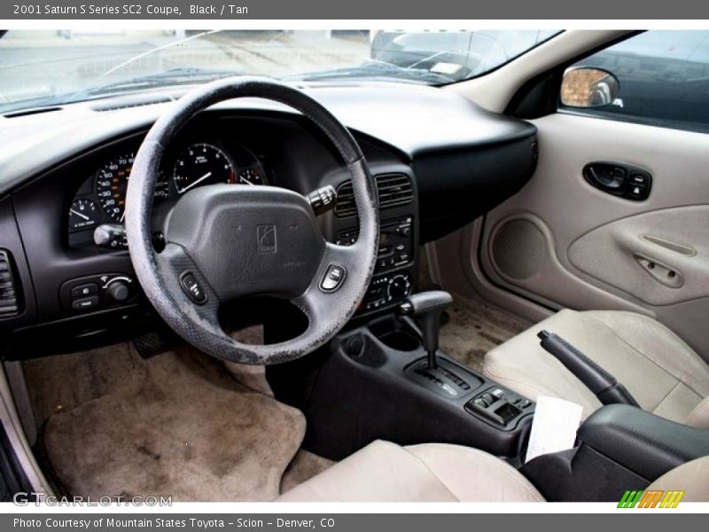 Black / Tan 2001 Saturn S Series SC2 Coupe