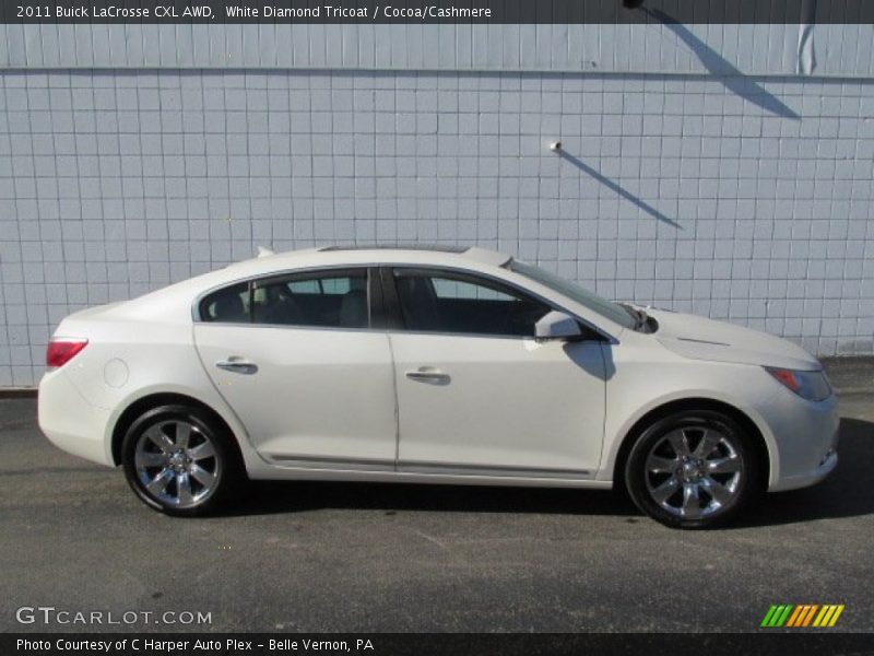 White Diamond Tricoat / Cocoa/Cashmere 2011 Buick LaCrosse CXL AWD