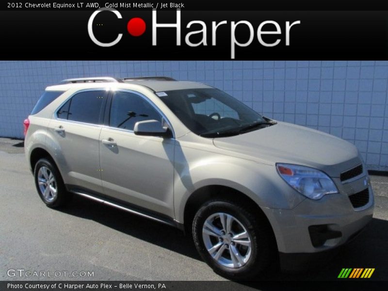 Gold Mist Metallic / Jet Black 2012 Chevrolet Equinox LT AWD