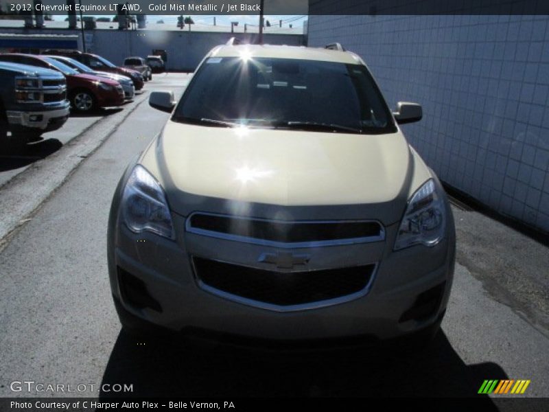 Gold Mist Metallic / Jet Black 2012 Chevrolet Equinox LT AWD