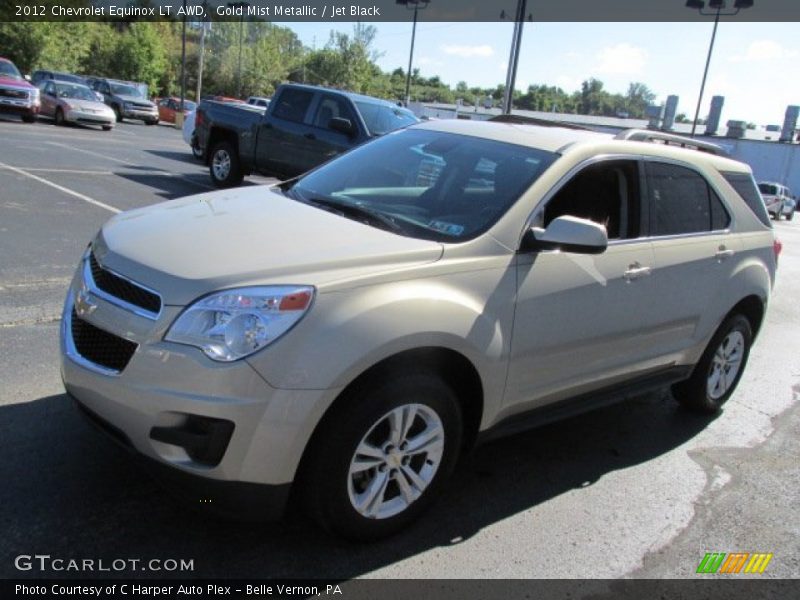 Gold Mist Metallic / Jet Black 2012 Chevrolet Equinox LT AWD