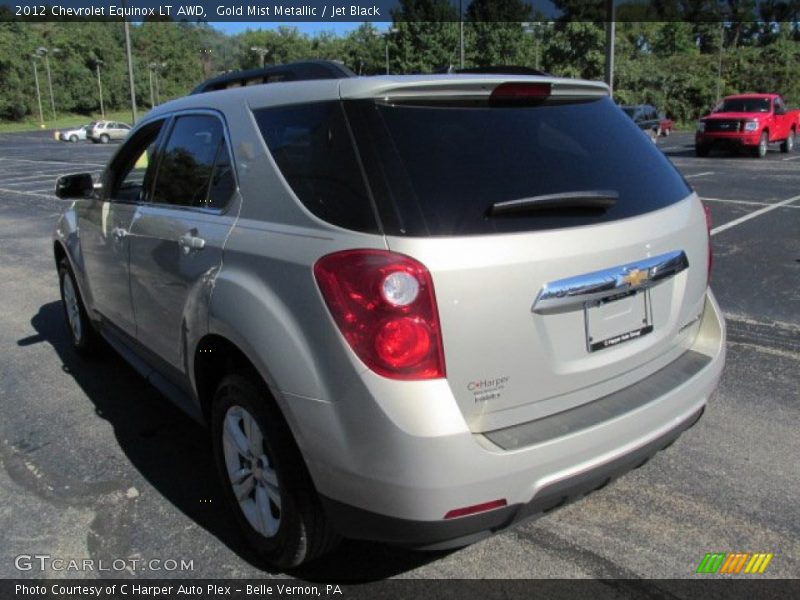 Gold Mist Metallic / Jet Black 2012 Chevrolet Equinox LT AWD