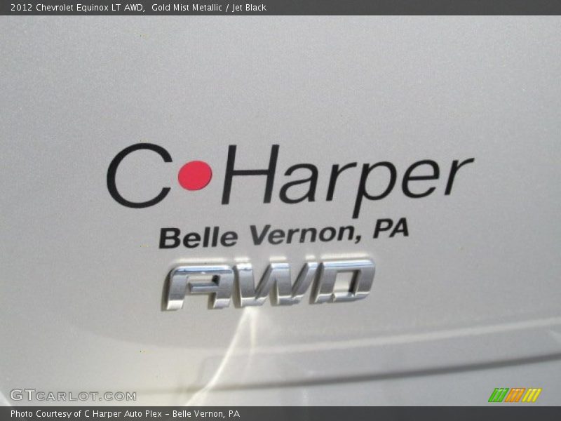 Gold Mist Metallic / Jet Black 2012 Chevrolet Equinox LT AWD