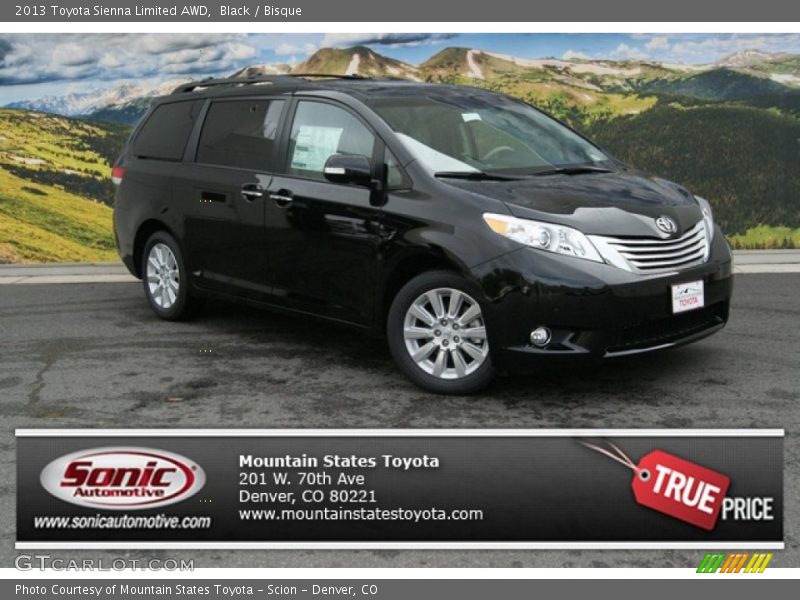 Black / Bisque 2013 Toyota Sienna Limited AWD