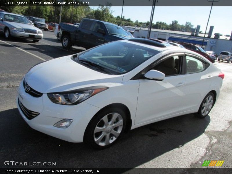 Pearl White / Beige 2011 Hyundai Elantra Limited