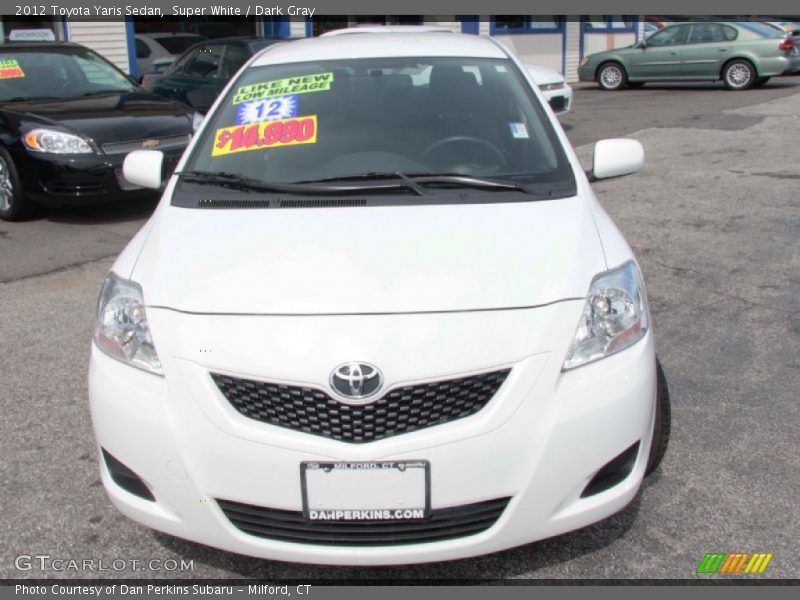 Super White / Dark Gray 2012 Toyota Yaris Sedan