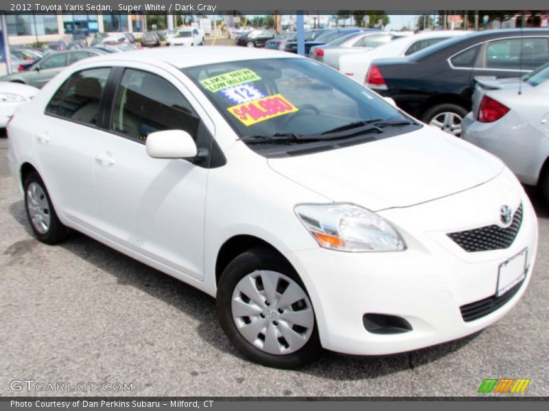 Super White / Dark Gray 2012 Toyota Yaris Sedan