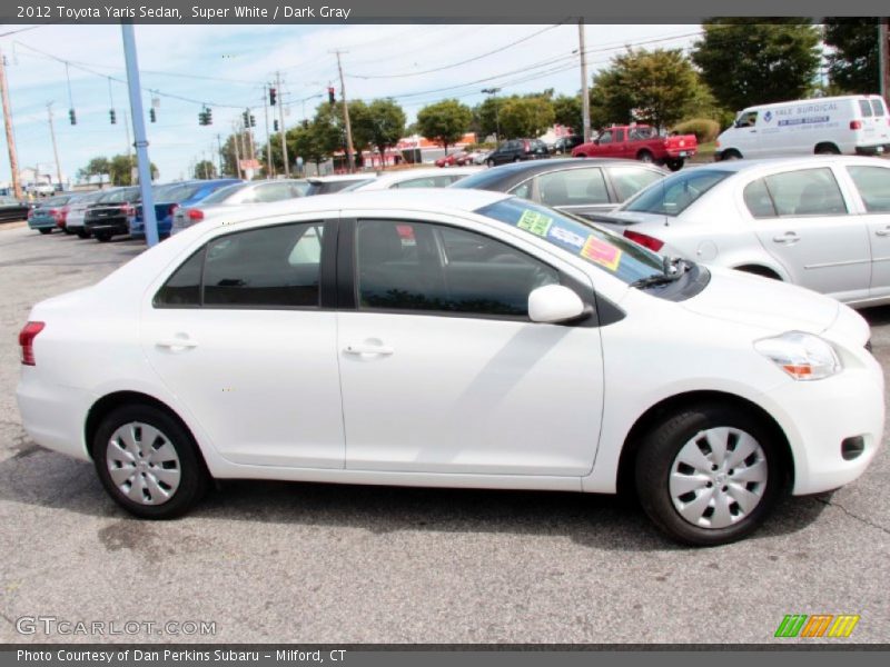 Super White / Dark Gray 2012 Toyota Yaris Sedan