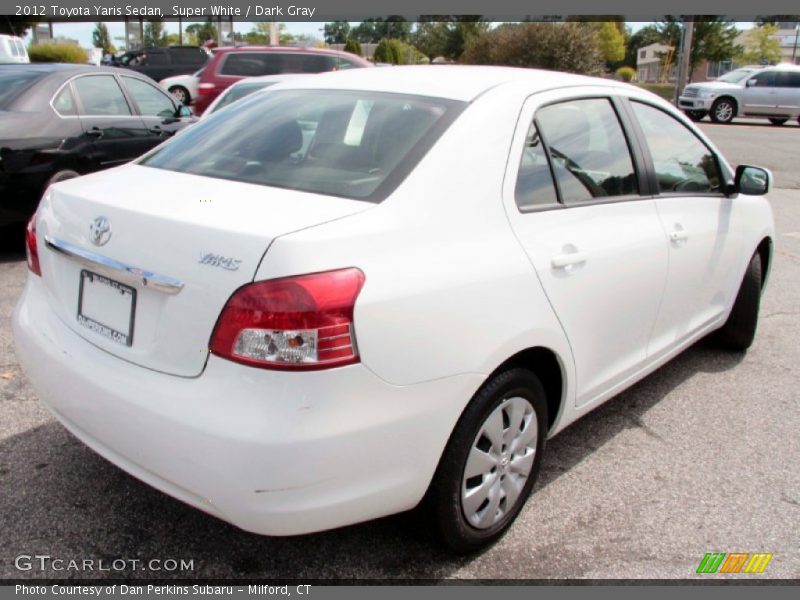 Super White / Dark Gray 2012 Toyota Yaris Sedan