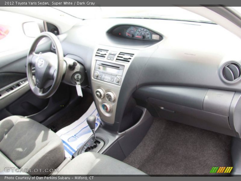 Super White / Dark Gray 2012 Toyota Yaris Sedan
