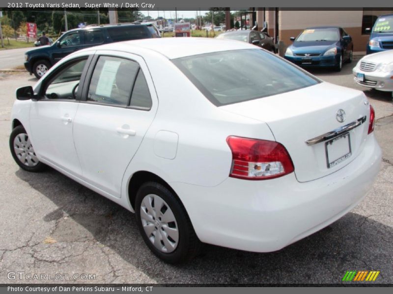 Super White / Dark Gray 2012 Toyota Yaris Sedan