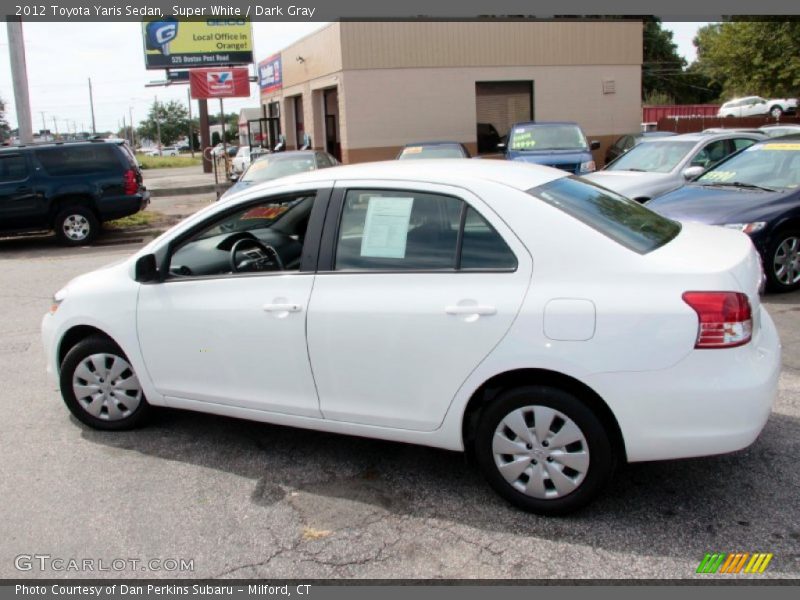 Super White / Dark Gray 2012 Toyota Yaris Sedan